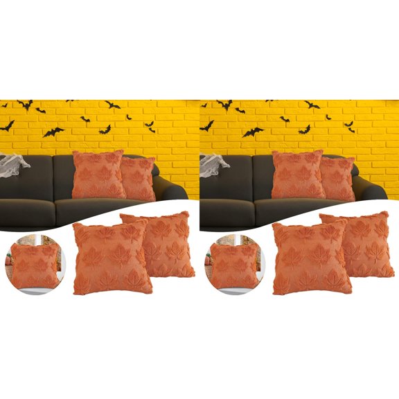Maple Leaf Fall Pillow Covers 18 x 18 Set of 2 Decorative Autumn Harvest Throw Pillow Cases Soft Plush for Farmhouse Sofa Bed Home