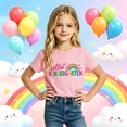 thumbnail image 2 of Girls Stylish Graphic Tees With Prints Casual Shirts For Children Youth Top Back To School Age 2-13, 2 of 4