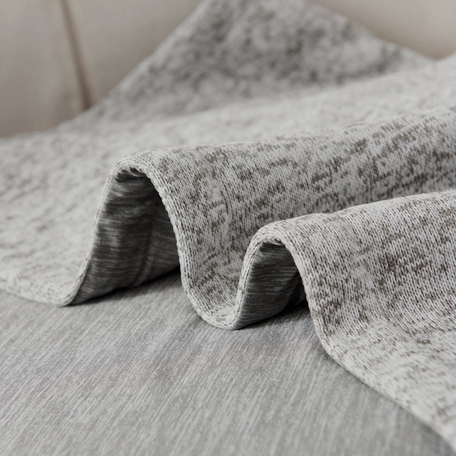 JML Cooling Blanket, Soft & Breathable Micro Knit Reversible Throw Blanket, Gray