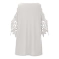 thumbnail image 5 of AOOCHASLIY Clothes Womens Blouses Short Sleeve Women Casual Soft Half Sleeve V-Neck Zipper Hollow Out T-Shirt Blouse Tops, 5 of 8