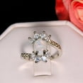 thumbnail image 2 of Zaire Statement Ring Created Fire Opal Clear CZ Womens Ginger Lyne Collection, 2 of 5