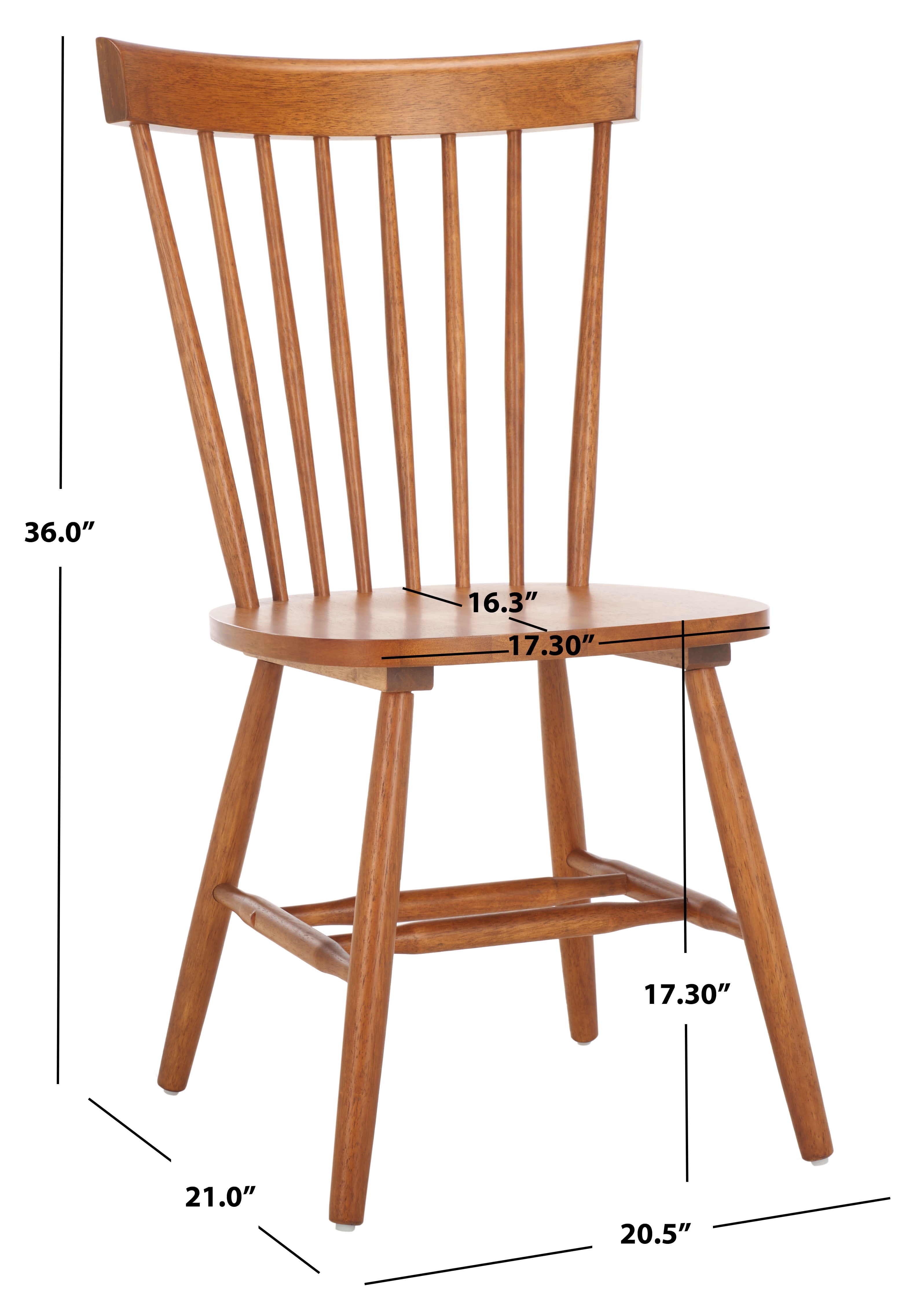 Safavieh Parker Traditional Wood Dining Side Chairs, Walnut (Set of 2)