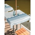 thumbnail image 2 of Outdoor Tablecloths with Umbrella Hole & Zipper, Blue Striped 60x60 Inch Square Tablecloths, Abstract Modern Geometric Stripes Waterproof Table Cloth, Patio/Pool/Picnic Table Covers, 2 of 8