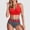 Red, variant on Womens Bikini Sets, Twist Front Halter Bralette Bikini Top High Waist Polka Dot Print Bottom Two Piece Quick Dry Beach Vacation Pool Swimwear Sets, Blue L