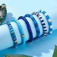 thumbnail image 5 of Juego de 10 pulseras de la amistad azules con cuentas, pulseras elásticas, joyería de playa para mujer, pulseras elásticas para mujer., 5 of 5