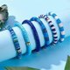 thumbnail image 5 of 10PCS Blue Friendship Bracelets Set Beads Stretch Bracelets Beach Jewelry for Women Women'S Stretch Bracelets, 5 of 5