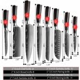 thumbnail image 2 of 8PCS Kitchen Knives Set ,Stainless Steel Chef Knife Set,Japanese Damascus Style ,Black, 2 of 9