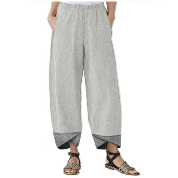 WILLBEST Pantalones Casuales para Mujer, con Bolsillos, Elásticos, Transpirables, Cintura Holgada, Ajuste Cómodo para Uso Diario. XXXXXL