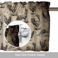 thumbnail image 6 of Retro Farm Valance Curtain Chicken Rooster Animal Farmhouse Window Valances Rod Pocket Short Curtains Window Treatments for Kitchen Bedroom Bathroom Laundry 42" x 12", 6 of 9