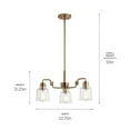 thumbnail image 2 of 52397WBR Kichler Lighting Aivian - 3 Light Small Chandelier In Vintage Industrial Style-12.5 Inches Tall and 22.75 Inches Wide-Weathered Brass Finish, 2 of 4