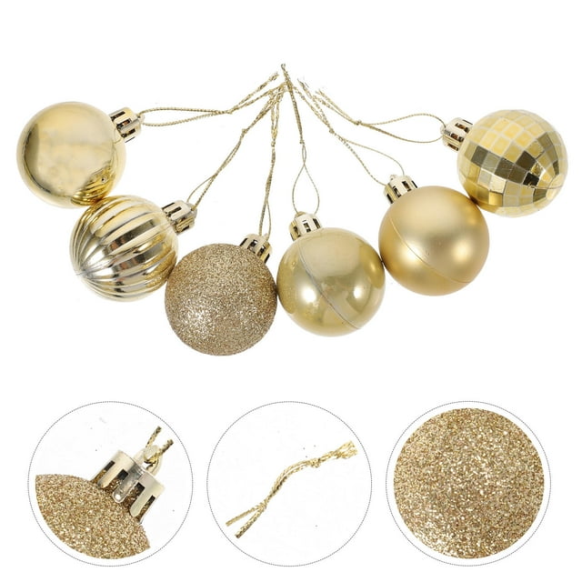 TABLETREANDS 36Ud Bolas Para Decorar Árbol De En Color Dorado Con Gancho Y Material PVC Duradero