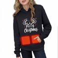 thumbnail image 1 of Sudadera con capucha para niñas y niños, con estampado navideño de invierno, con control de temperatura de tres velocidades, ropa calefactora, sudadera con capucha para niñas, 1 of 9