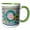 Green/White, variant on 3drose, Image of Ocean Seahorse, Sand Bucket, Fish, Happy Birthday, 15oz Two-tone Blue Mug