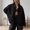 Black, variant on Glitter Sparkle Casual Jacket for Women Long Sleeve Stand Collar Button Cardigan Jackets with Pockets Outerwear