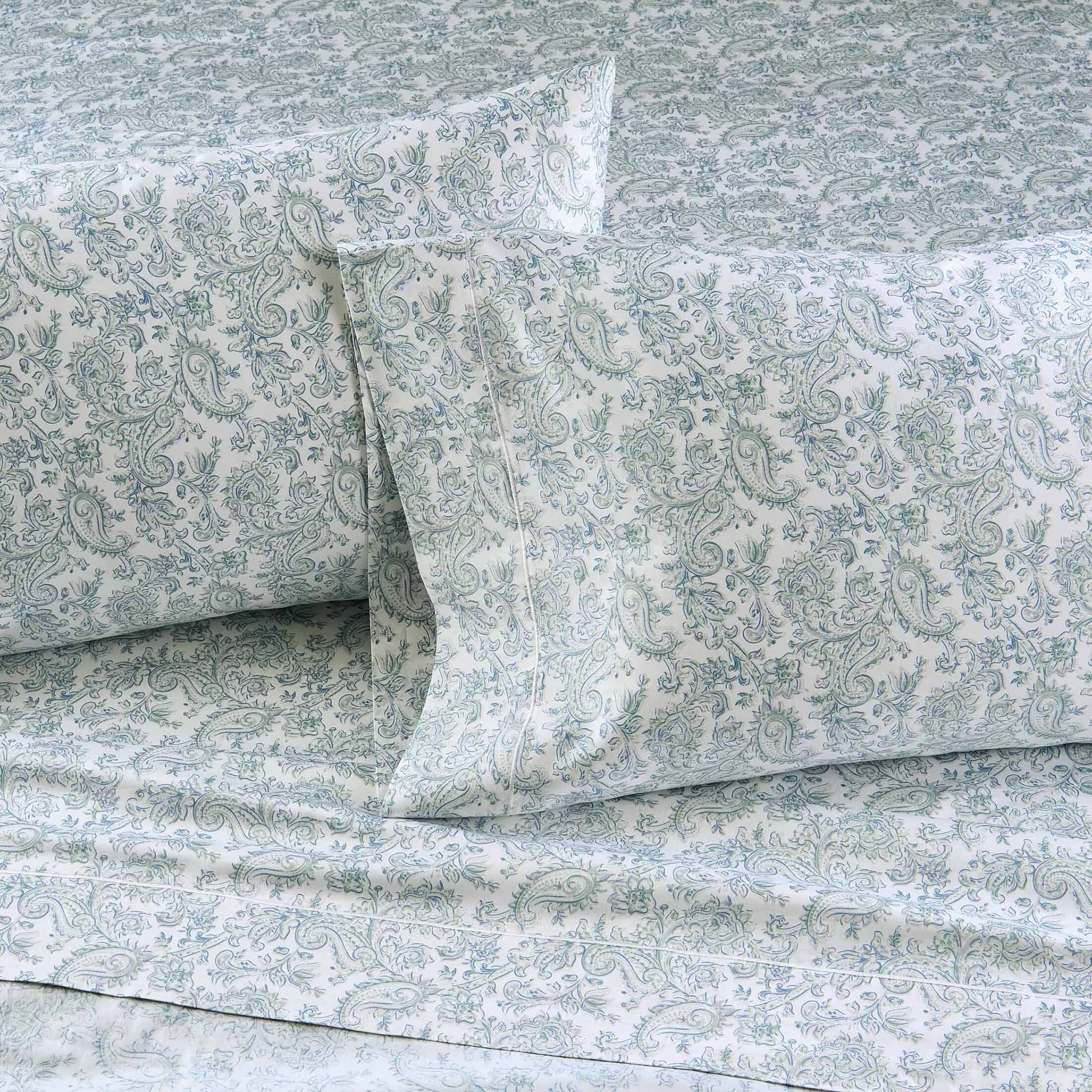 Better Homes & Gardens 2-Piece 400 Thread Count Paisley Green River Performance HYGROCOTTON® Pillowcase Set, Standard/Queen