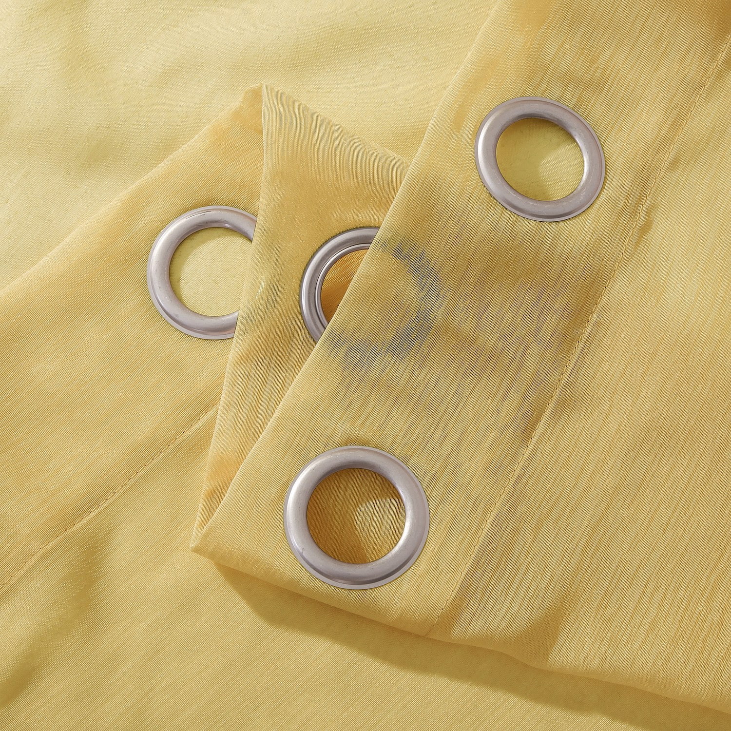 Dainty Home Malibu Textured Semi-Sheer Linen Look Grommet Top Curtain Set Of 4, 54" x 84" each (Covers Two Windows)