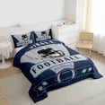 thumbnail image 3 of Homewish Rugby Sport Theme Full Size Comforter Sets,Ball Gamer Gaming Bedding Comforter Set,Gray Football Helmet Bedding Sets For Kids,Microfiber Bedroom Decor Reversible,3 Pieces, 3 of 8