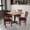 Burgundy Vinyl Seat/Mahogany Wood Frame, variant on Emma + Oliver Ladder Back Cherry Wood Restaurant Chair - Mocha Vinyl Seat