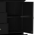 thumbnail image 3 of Simpli Home Redmond 39 inch Wide Solid Wood Transitional Medium Storage Cabinet in Black, 3 of 13