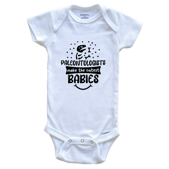 Paleontologists Make the Cutest Babies Funny Paleontology Baby Bodysuit, 0-3 months white