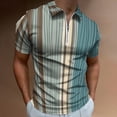 thumbnail image 2 of Boho Stripes Bohemian Men Zipper T-shirt Summer Casual Short Sleeve T-shirt Top, 2 of 7