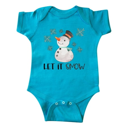 

Inktastic Let It Snow Cute Snowman in Hat and Scarf Gift Baby Boy or Baby Girl Bodysuit