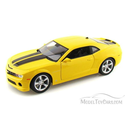 Chevy Camaro SS RS, Yellow w/ Black Stripes - Maisto 31173 - 1/18 Scale Diecast Model Toy (Best Supercharger For 2019 Camaro Ss)