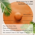 thumbnail image 2 of Oversized Beach Straw Hat for Women Fashion Large Wide Brim Visor Hats Summer Roll Up Floppy Sun Hat for Beach Cap Foldable, 2 of 5