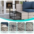 thumbnail image 3 of 6-Piece Outdoor Patio Furniture Set, PE Wicker Rattan Sectional Sofa Conversation Set with Tempered Glass Table & Thick Cushions - All-Weather Garden, Backyard Furniture,Navy Blue, 3 of 8