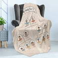 thumbnail image 4 of Family Soft Flannel Fleece Blanket, Vintage Style Family Tree with Members Avatars Genealogy and Kinship Concept Print, Cozy Plush for Indoor and Outdoor Use, 60" x 80", Multicolor, by Ambesonne, 4 of 5