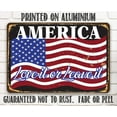 thumbnail image 6 of America Love It Or Leave It Sign - Vintage American Flag Home Decor, Patriotic Display and Independence Day Decoration, July 4th Americana Gift, 12x18 Use Indoors or Outdoors Durable Rustic Metal Sign, 6 of 15