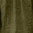 thumbnail image 7 of Tqcoqu Women's Linen Blend V-Neck Gathered Puff Long Sleeve Casual Blouse,Army Green Women's S-XXL, 7 of 7