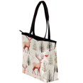 thumbnail image 3 of Christmas Canvas Leather Mix Handbag Twill Sponge Jeanette 30x10.5x39cm/11.8x4.1x15.4in, 3 of 5