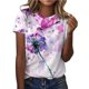 thumbnail image 2 of ICHUANYI Clearance Women's Casual Sexy Fashion Summer Round-Neck T-Shirt Printed Short Sleeve Tops Blouse(Hot Pink, S) ICHUANYI WER2023080913567, 2 of 5