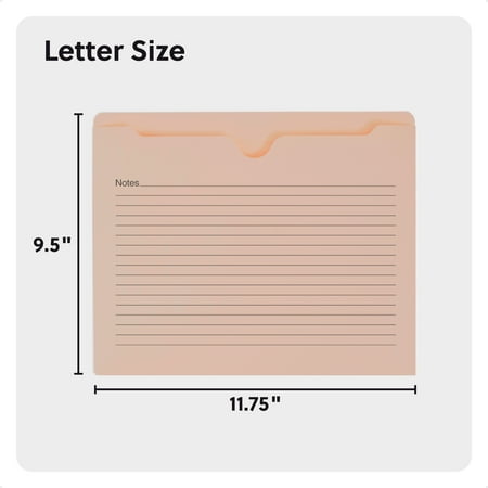 Smead File Jacket with Notes, Top Tab, Straight Tab Cut, Letter Size, Assorted Colors, 12 Count