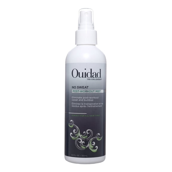 Ouidad No Sweat Post-Workout Hair Mist, 8.5 fl oz, Curl Refresher Spray, Absorbs Sweat, Oils & Odor