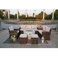 thumbnail image 2 of Abrihome 7-Piece Patio Gray Rattan Wicker Conversational Sofa Set with Fire Pit Table and Storage Box, 2 of 7
