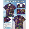 thumbnail image 5 of Netecom Mardi Gras Party Hawaiian Shirt for Men, Button Down Summer Beach Short Sleeve, Purple Carnival Style, S-5XL, 5 of 6