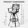 thumbnail image 3 of Crestlive Products Cast Aluminum Outdoor Swivel Bar Stools Set of 2, Heavy Duty Patio Bar Height Chairs with Sunbrella Cushions, All-Weather Outdoor Bar Chairs (Milano Char), 3 of 9