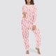 thumbnail image 5 of Conjunto de top y pantalones de poliéster con bolsillos largos y estampado de cuello redondo informal para mujer, 5 of 6