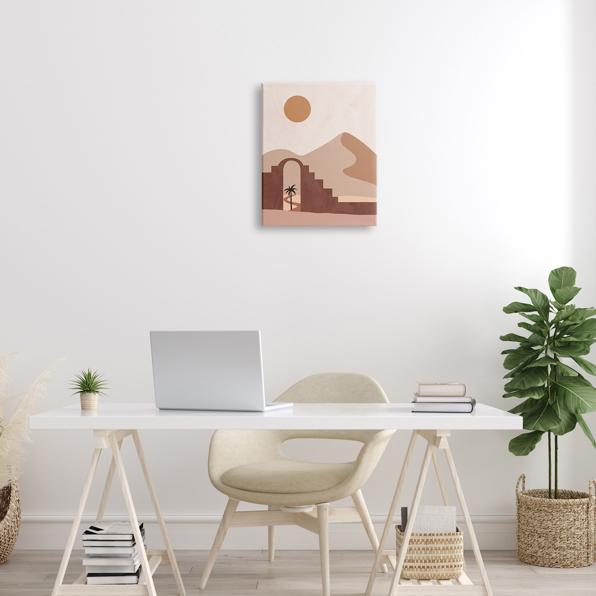 Stupell Industries Giant Sand Dune Deserted Buildings Oasis Daylight Illusion,24 x 30, Design by Nina Blue