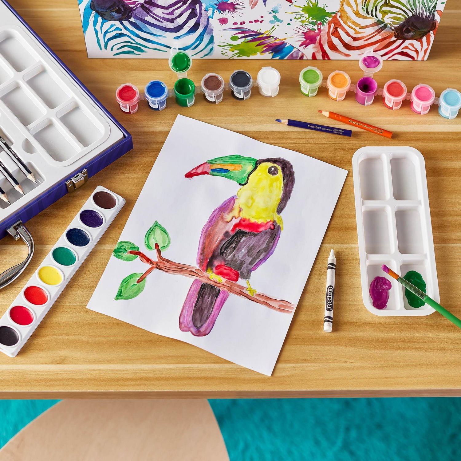 Crayola Paint & Create Easel Art Case, Dual-sided tabletop easel