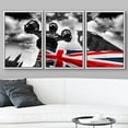 thumbnail image 3 of wall26 Framed Canvas Print Wall Art Set Vibrant United Kingdom Flag &amp; Big Ben in London Cityscape Cultural Photography Modern Art Rustic Ultra for Living Room, Bedroom, Office - 16"x24", 3 of 5