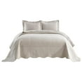 thumbnail image 5 of 3-Piece 100% Cotton Oversized Bedspread Lightweight Quilt Coverlet Embroidery Farmhouse Bedding Set ( Beige, Queen (100"x106")), 5 of 7