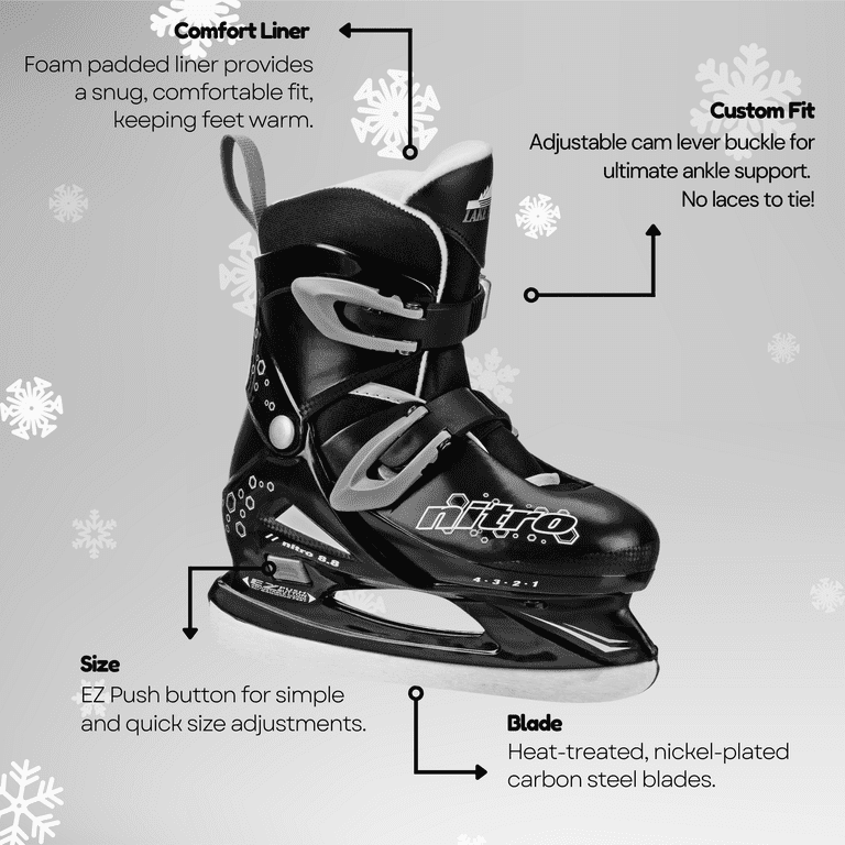 Lake Placid Nitro 8.8 Boys Adjustable Ice Skates - Walmart.com
