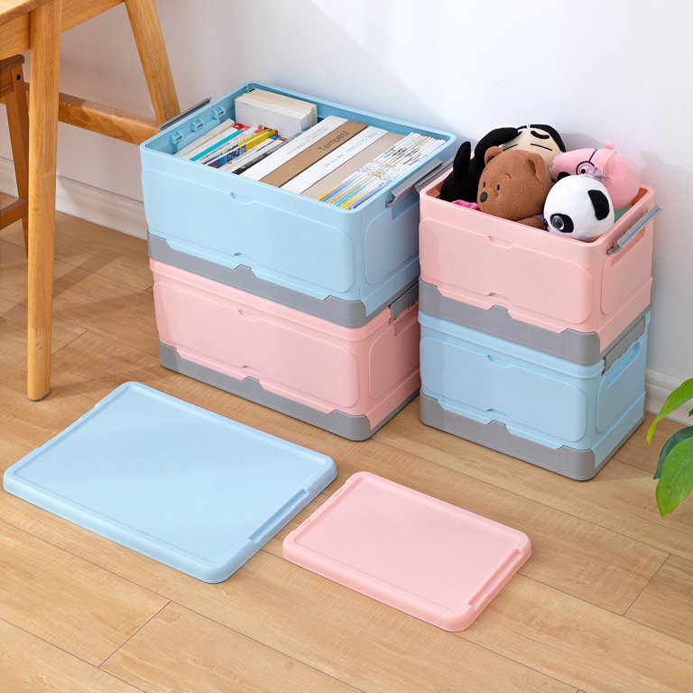 Foldable Storage Box, ROSELIFE Student Books Storage Box, 13.5 X