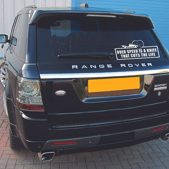 Over Speed Is A Knife Quote Sticker Art Decor Car Decals for Girls Boys Car Bumper Window Windows Truck Vehicle Auto Glass Computer Laptop Skateboard Vinyl Wall Art Decoration Size (6x15 inch)