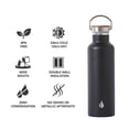 thumbnail image 4 of Elemental Classic Insulated Water Bottle, Leak Proof Thermos Water Bottle with Bamboo Lid and Metal Ring, Reusable Insulated Stainless Steel Water Bottle, 25oz - Matte Black, 4 of 9