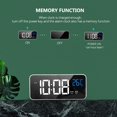 thumbnail image 4 of Reloj despertador digital, reloj despertador con espejo recargable junto a la cama con pantalla LED de temperatura, repetición, volumen y brillo ajustables, 2 alarmas con 13 música (blanco) brillar Electrónica, 4 of 5