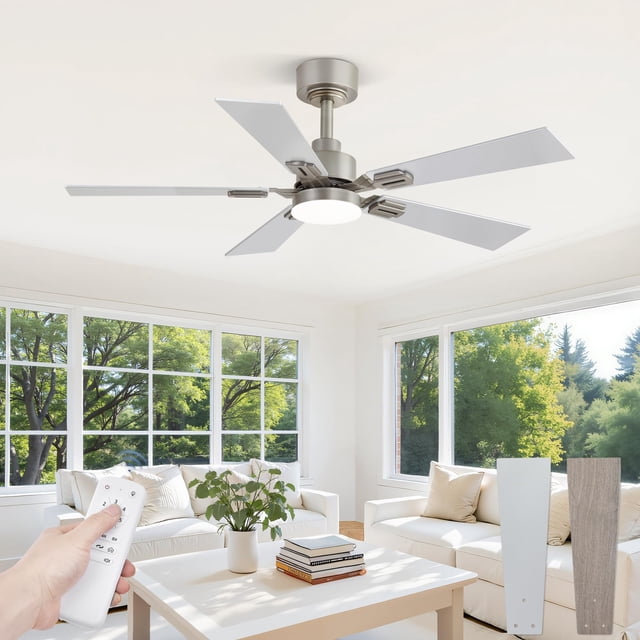 Ventiladores de techo fabulosos de 42 pulgadas con luces y control remoto de níquel